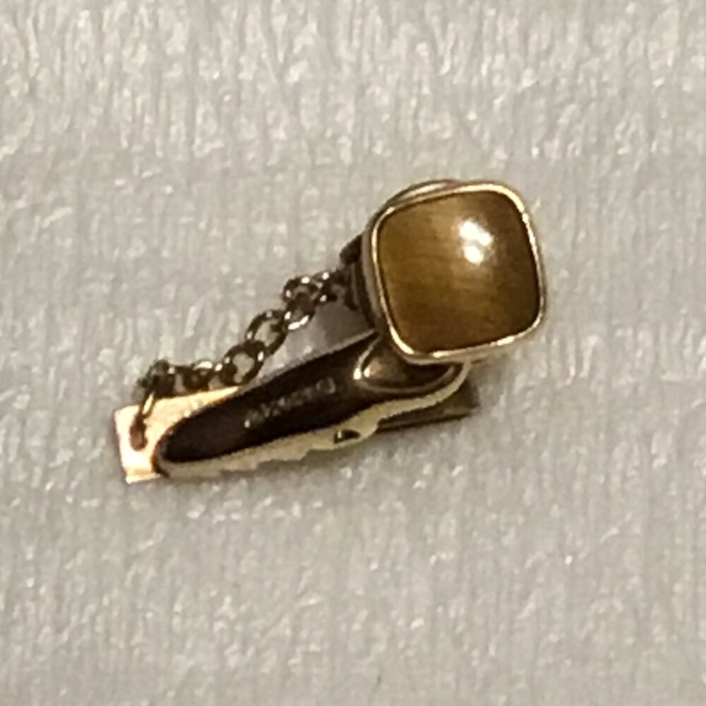 Very nice 1/20 12K gold filled tiger's eye tie clip